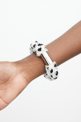 Balenciaga Black & White Beaded Sequin Bracelet