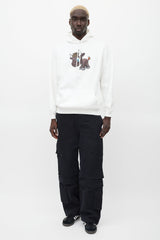 Balenciaga White & Brown Graphic Hoodie
