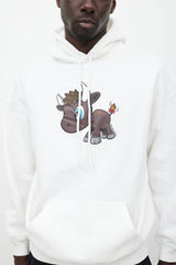 Balenciaga White & Brown Graphic Hoodie