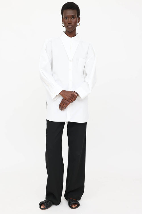 Balenciaga Extended Collar Button Up Shirt