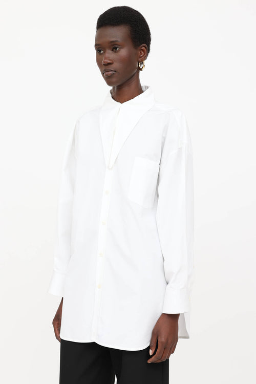 Balenciaga Extended Collar Button Up Shirt
