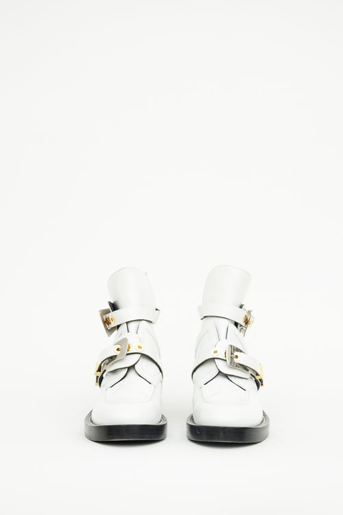 Balenciaga White Ceinture Cutout Boot