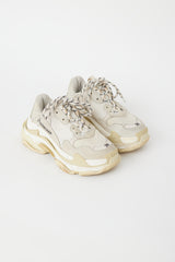 Balenciaga White & Cream Triple S Sneaker