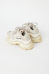 Balenciaga White & Cream Triple S Sneaker