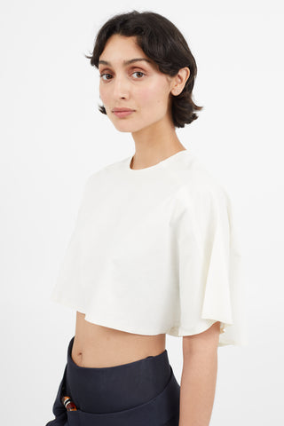 Balenciaga White Cropped T-Shirt
