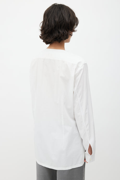 Balenciaga White Fold Over Top
