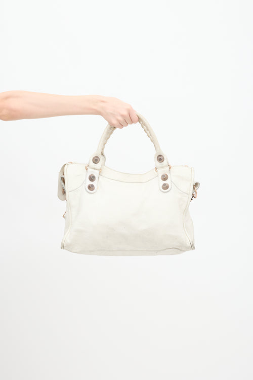 Balenciaga White Leather City Bag