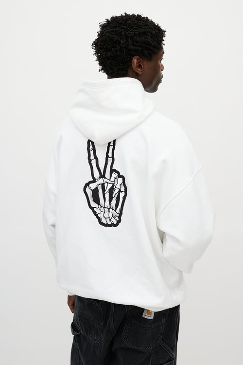 Balenciaga White & Multicolour Melting Smiley Skeleton Oversized Hoodie