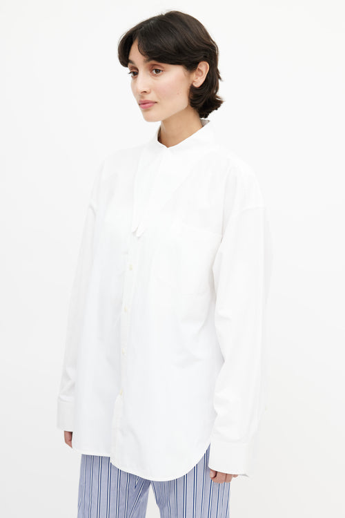 Balenciaga White Oversized Collar Shirt