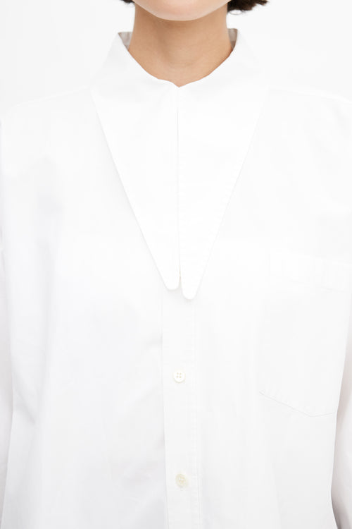 Balenciaga White Oversized Collar Shirt