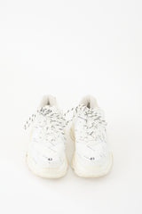 Balenciaga White & Black Allover Logo Triple S Sneaker