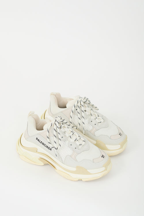 Balenciaga White & Grey Triple S Sneaker