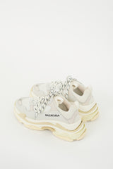 Balenciaga White & Grey Triple S Sneaker