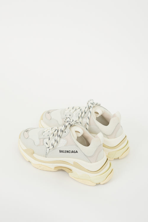 Balenciaga White & Grey Triple S Sneaker