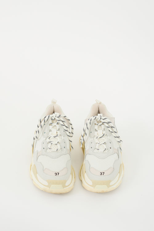 Balenciaga White & Grey Triple S Sneaker