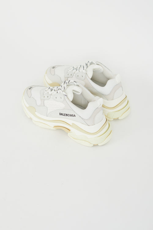 Balenciaga White & Grey Triple S Sneaker
