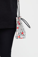 Balenciaga White, Black, and Red Paris Shopper Tote Bag