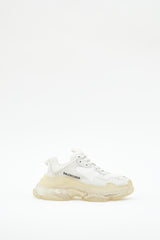 Balenciaga White & Cream Triple S Sneaker