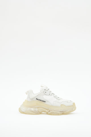 Balenciaga White & Cream Triple S Sneaker