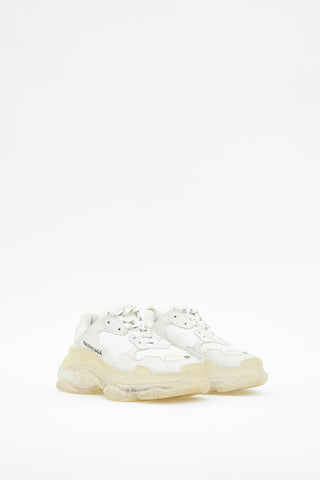 Balenciaga White & Cream Triple S Sneaker