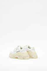 Balenciaga White & Cream Triple S Sneaker