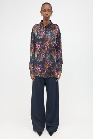 Balenciaga Winter 2018 Silk Floral Shirt