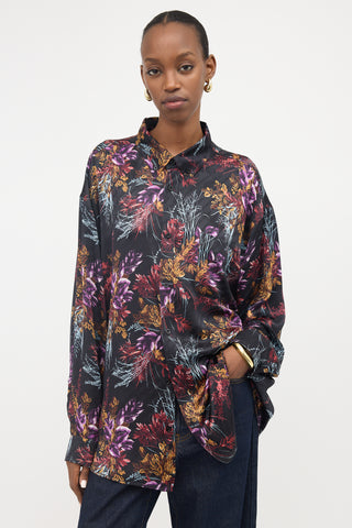 Balenciaga Winter 2018 Silk Floral Shirt
