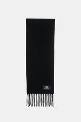 Balenciaga Wool Fringe Logo Scarf