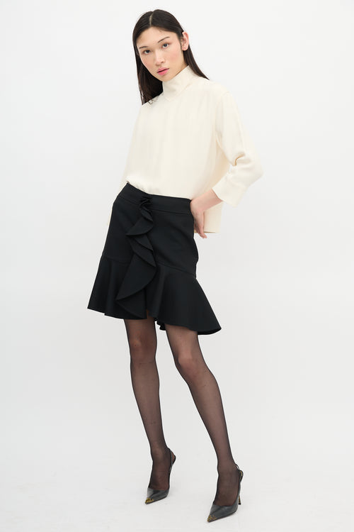 Balenciaga Wool Ruffled Mini Skirt