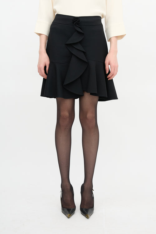 Balenciaga Wool Ruffled Mini Skirt