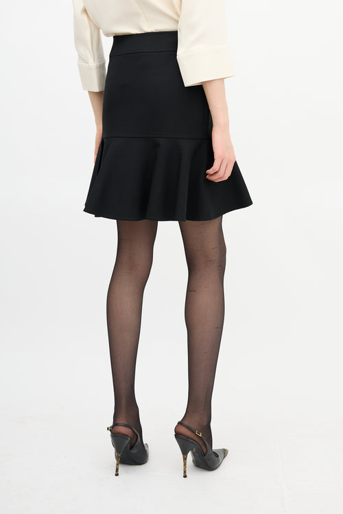 Balenciaga Wool Ruffled Mini Skirt