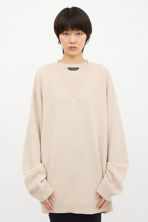 Balenciaga Wool Double Neck Sweater