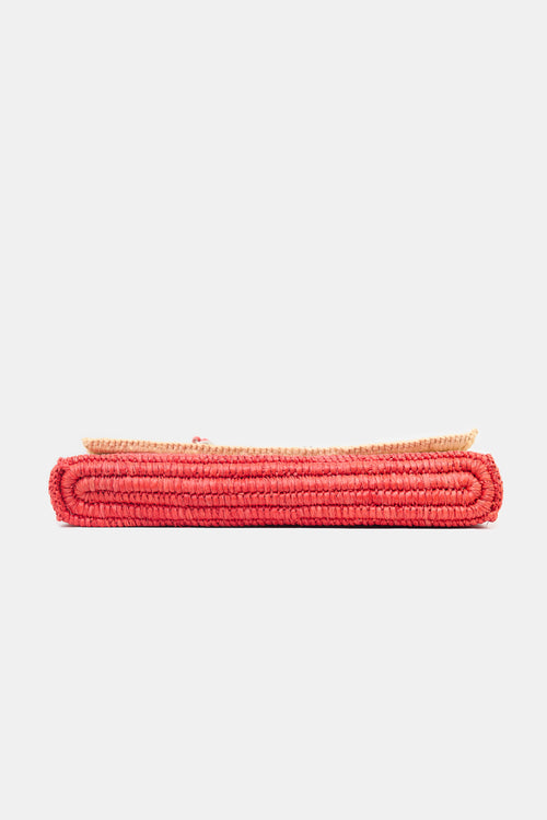Balenciaga Raffia Moto Clutch