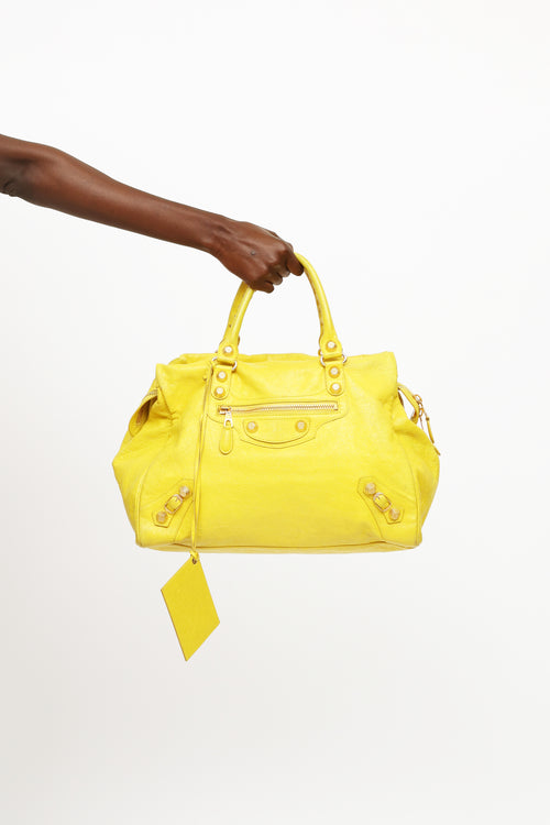 Balenciaga 2013 Yellow Giant Midday Tote Bag