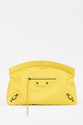 Balenciaga Yellow Leather Motocross Pouch