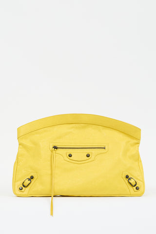 Balenciaga Yellow Leather Motocross Pouch