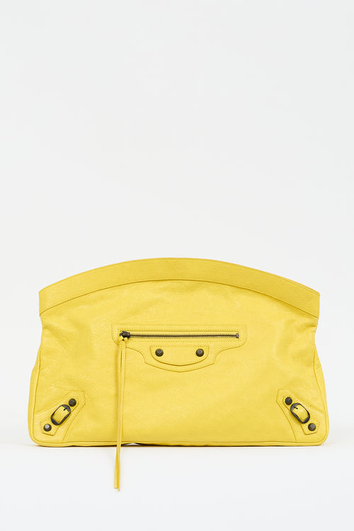 Balenciaga Yellow Leather Motocross Pouch