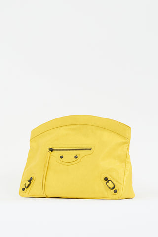 Balenciaga Yellow Leather Motocross Pouch