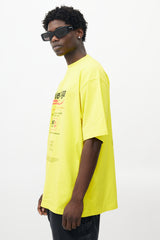 Balenciaga Yellow & Multicolour Recycle Logo T-Shirt