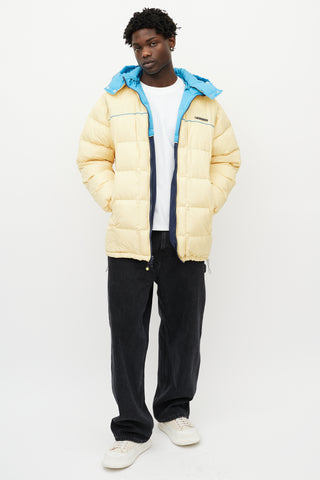 Balenciaga Yellow & Navy Reversible Down Jacket