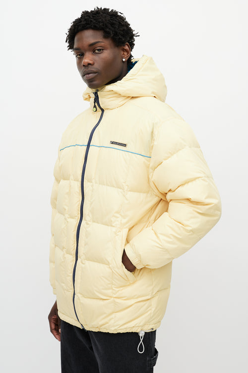 Balenciaga Yellow & Navy Reversible Down Jacket