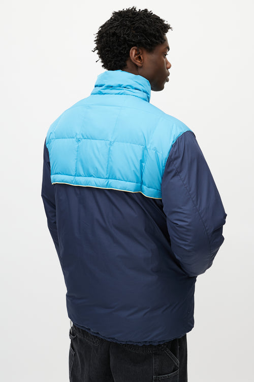 Balenciaga Yellow & Navy Reversible Down Jacket