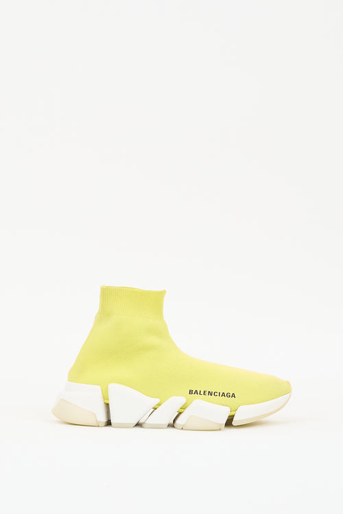 Balenciaga Yellow & White Speed Knit Sneaker