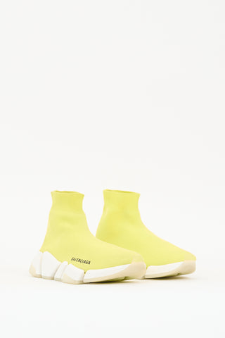 Balenciaga Yellow & White Speed Knit Sneaker