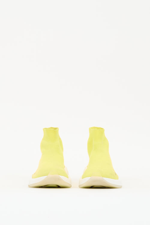 Balenciaga Yellow & White Speed Knit Sneaker