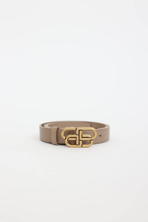 BalenciagaLeather BB Belt