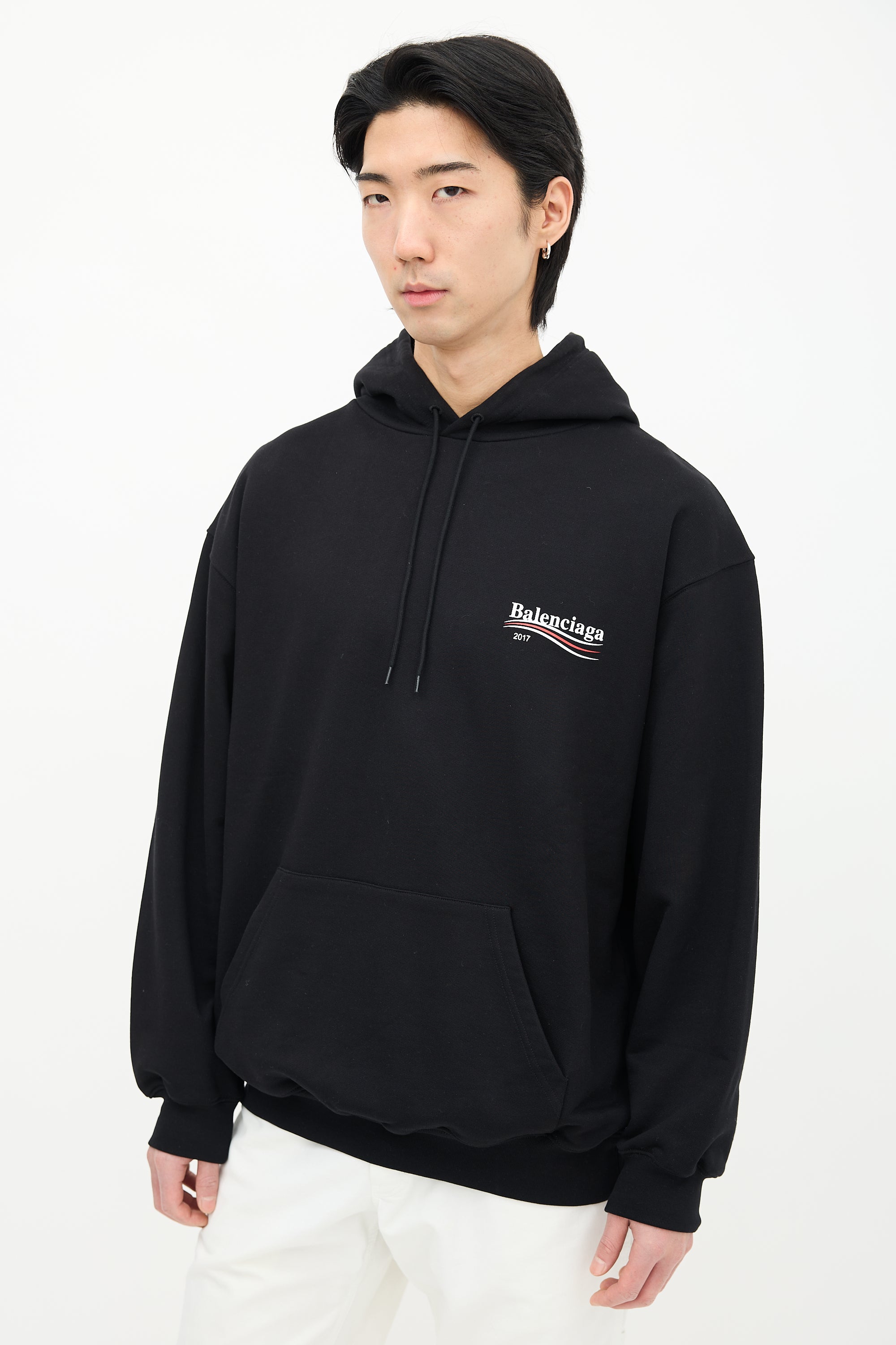 Balenciaga // Black Political Campaign Logo Hoodie – VSP Consignment