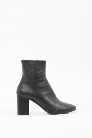 Balenciaga Black Leather Heeled Ankle Boot