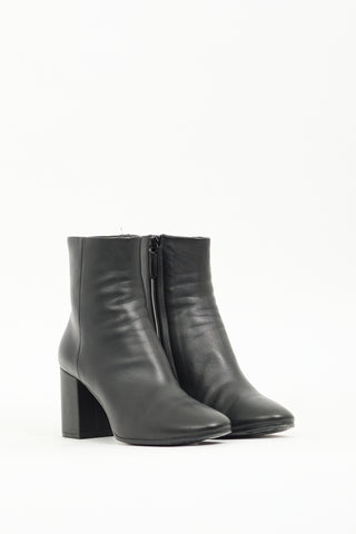 Balenciaga Black Leather Heeled Ankle Boot