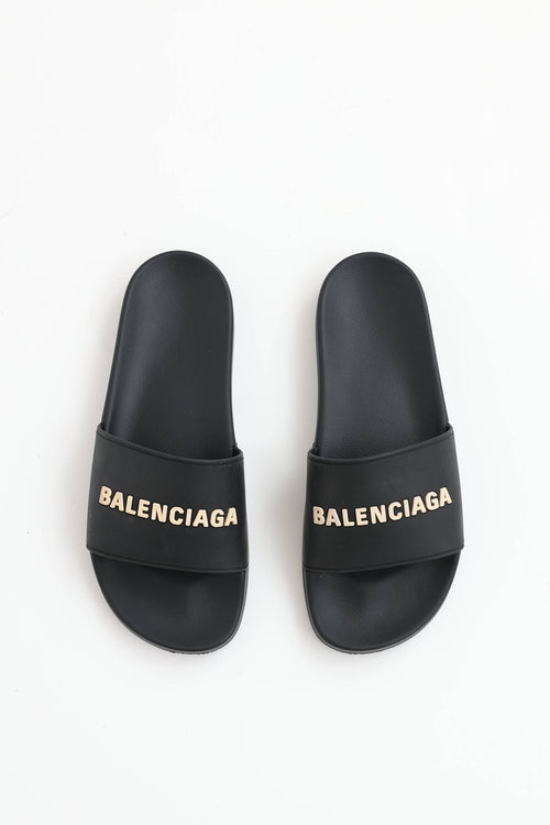 Balenciaga Logo Pool  Slide
